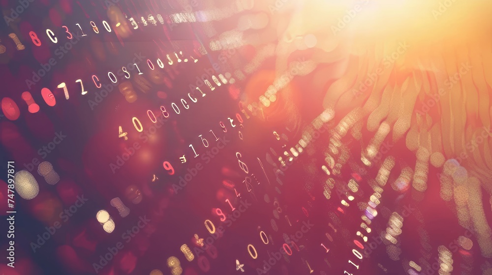 Fototapete Conceptualization of digital transformation. Design of systems. Binary coding. Programming.