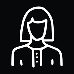 girl line icon vector, girl icon, Avatar , Female Avatar
