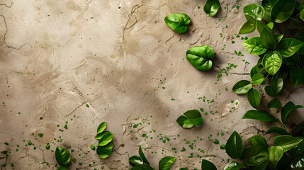 Environment earth day concept earth surface with leaves decoration copy space background , backdrop