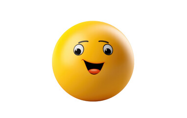 A yellow ball featuring a simple smiley face design is depicted against a plain background, showcasing its cheerful and playful appearance.