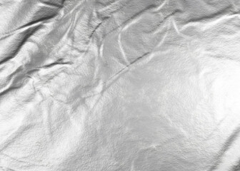 Crumpled silver aluminum foil background