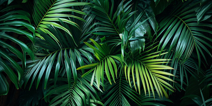 Tropical leaves background, green leaves background, Tropical leaves background