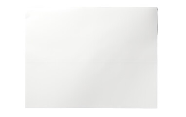 A plain white sheet of paper lying flat on a white background, creating a simple and minimalistic composition. The paper is pristine and unmarked, emphasizing purity and simplicity.