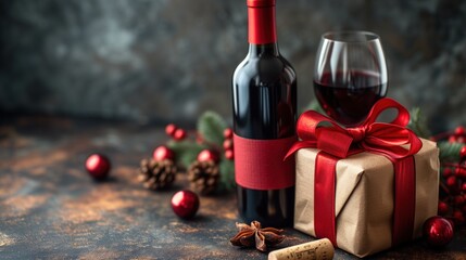 red wine dark festive background