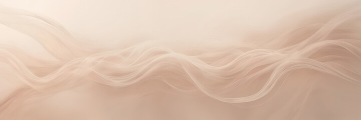 Abstract depiction of sinuous smoke trails in shades of ivory and blush against a backdrop of misty, ethereal light. - obrazy, fototapety, plakaty