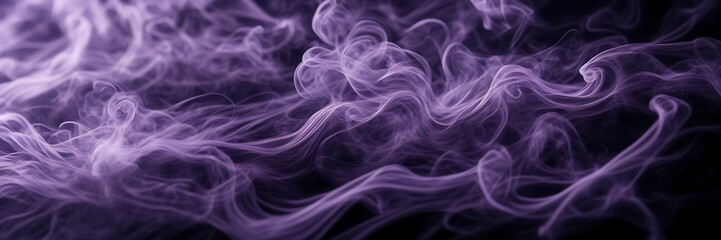 Close-up image capturing the intricate twists and turns of smoke tendrils against a canvas of deep, mysterious purple. - obrazy, fototapety, plakaty
