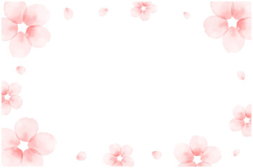 Fototapeta na wymiar 水彩で描いた桜のフレーム