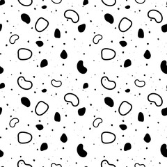  Black stones and geometric shapes pattern. PNG.