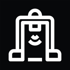 metal detector icon, vector outline