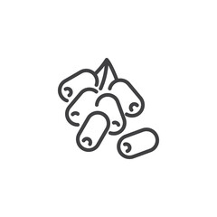 Dried dates line icon