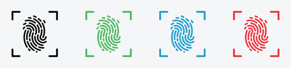 fingerprint scanning icon sign, and Fingerprint identification icon for apps and websites. Vector illustration - obrazy, fototapety, plakaty