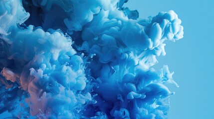 Colorful blue smoke cloud for excellent backgrounds easy to edit and look good, sample smoke texture Generative AI