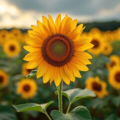 Obraz premium macro photo of sunflower in outdoor wildlife
