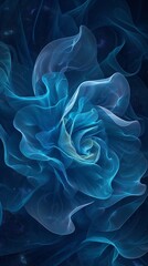 Fototapeta premium a portrait inspired by celestial themes, featuring cyan rose forming a nebula-like composition in macro close-up. .