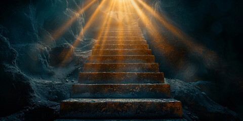 Belief in supernatural stairway to heaven with light at end .Heaven in heaven and god of heaven .

