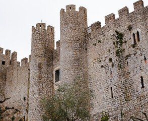 View from below of an ancient fortress wall