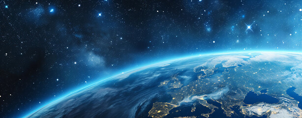 Earth view from outer space background -