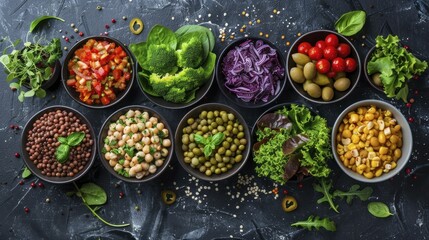 Exploring plant-based diet trends blends evergreen healthy eating with trending content. - obrazy, fototapety, plakaty