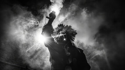 Shaman. The shaman communicates with the spirits. Shamanic ritual. Communication with the spirits. Honoring the ancestors.