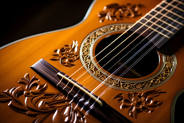Exquisite Craftsmanship of a Glistening Acoustic Guitar: An Ode to Melodic Harmony