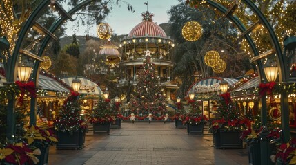 Seasonal celebrations at natural wonders, combining the timeless allure of landscapes with specific holiday traditions.