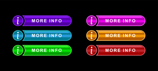 More info buttons collection modern vector 