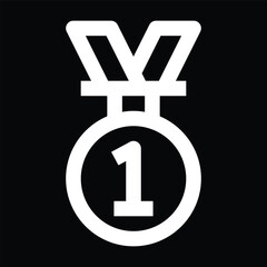 1st rank medal icon, vector outline
