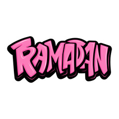 Ramadan graffiti lettering typography art illustration