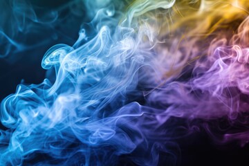 Abstract Blue and Red Smoke on Black Background