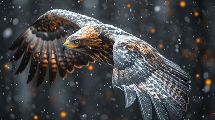 eagle against a dramatic sky