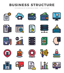 Business Structure Lineal Color icons collection. Lineal Color icons pack. Vector illustration