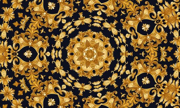 Abstract gold kaleidoscope background, Unique mandala design, 4K, Beautiful multicolor kaleidoscope and mandala in motion,