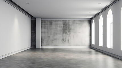 Fototapeta premium Empty gray interior