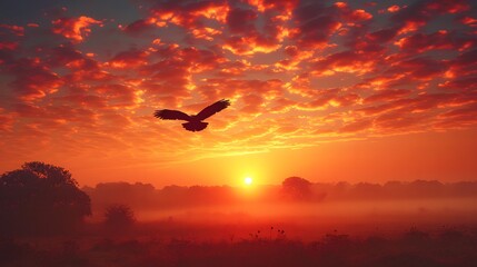 Fototapeta na wymiar eagle against a dramatic sky