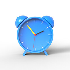 blue Alarm clock concept 3d render for isolated illustration

