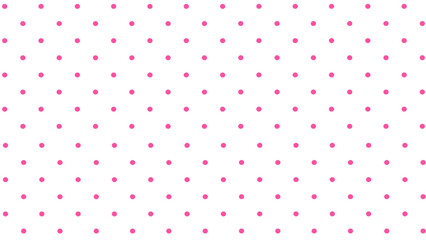 White background with pink polka dot