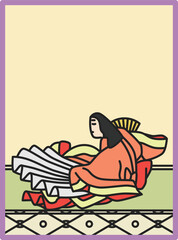 シンプルカラー百人一首　相模