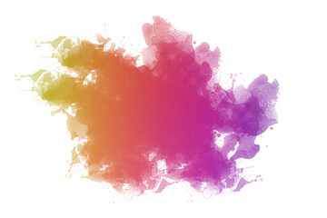 Multicolored watercolor stain on a transparent background. PNG