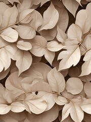 Background with a luxurious pattern of large shades of beige leaves with clear lines .seamless pattern
