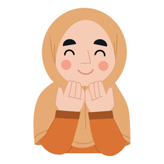 Vector illustration of muslim girl praying