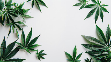 Marijuana and Cannabis on a White Background - obrazy, fototapety, plakaty