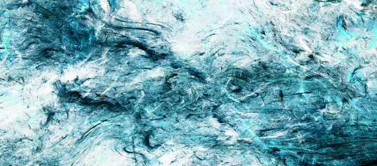 Abstract grainy texture. Teal color pattern. Paint background. Fractal artwork for creative graphic design
