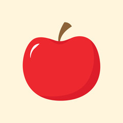 Red apple flat vector illustration