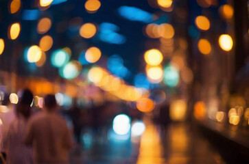 abstract christmas background,out of focus Christmas light decorations on a tree.