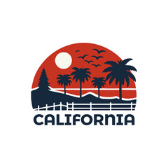 california t shirt design vector illustration template design
