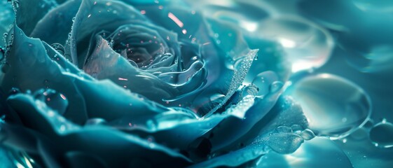 abstract blue background with flower
