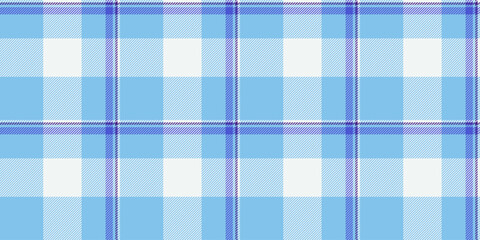 Apartment texture fabric plaid, unique textile background vector. Masculine check seamless pattern tartan in cyan and white colors.