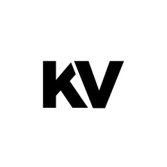 Letter K and V, KV logo design template. Minimal monogram initial based logotype.