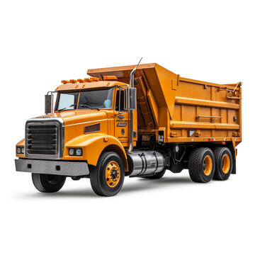 side view perspective Photo image Garbage Truck on a white background сreated with Generative Ai