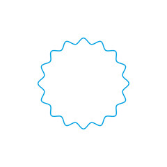 Blue vector shopping discount label outline badge illustration